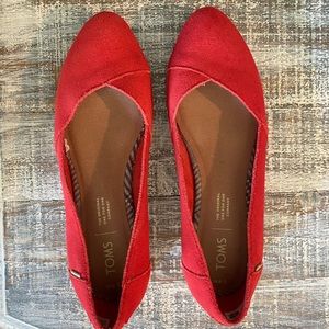 Toms Julie Suede Flats Poinsettia Size 6.5